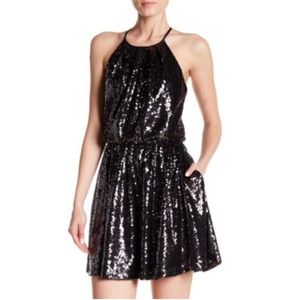 Black sequin short dress